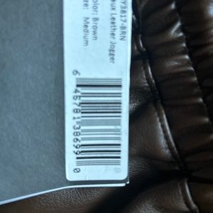 Faux leather joggers